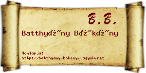 Batthyány Bökény névjegykártya